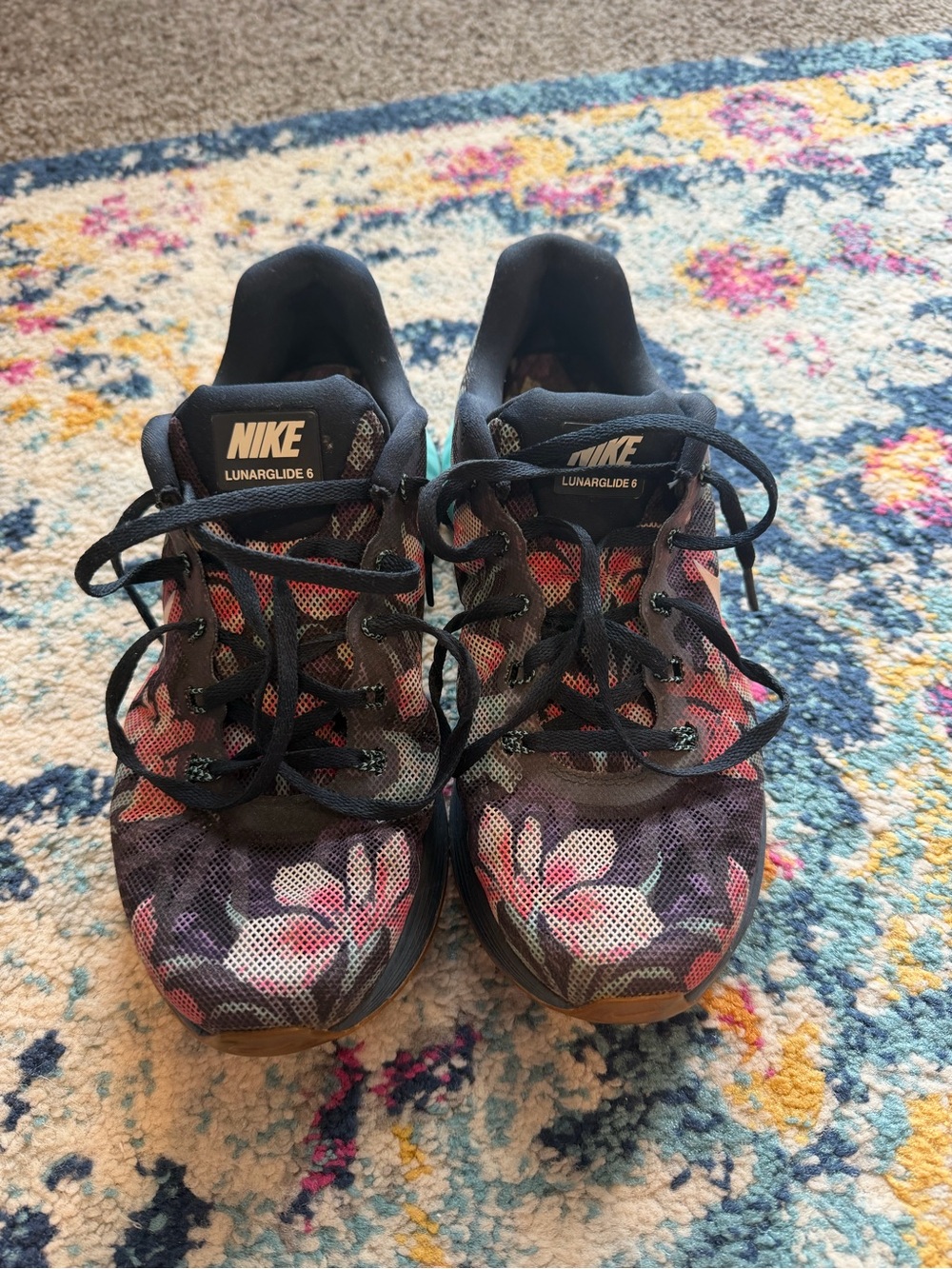 Nike Lunarglide Women's Floral Running Shoes - Purple, Pink